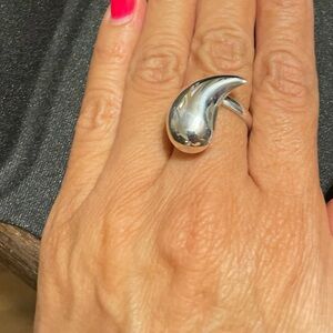 Sterling Silver 925 Ring Teardrop, One Size.